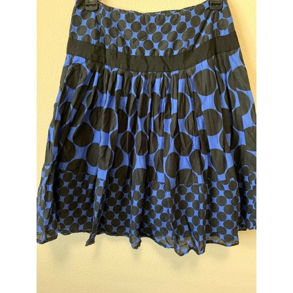 INC Women's Skirt Sz 2 Royal Blue Black Polka Dot - Picture 3 of 6